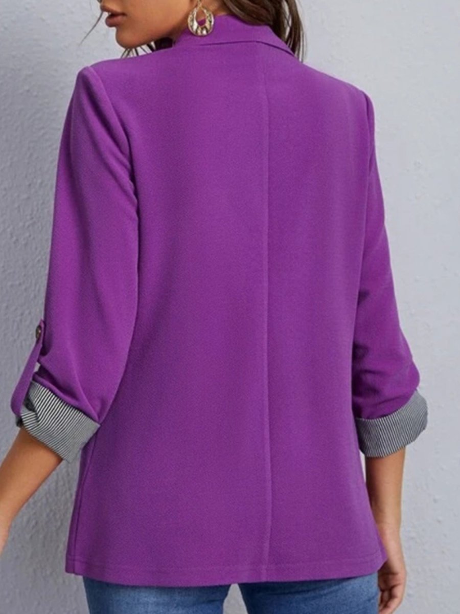 Lapel Collar Roll - Tab Sleeve Blazer - Blazer Suit